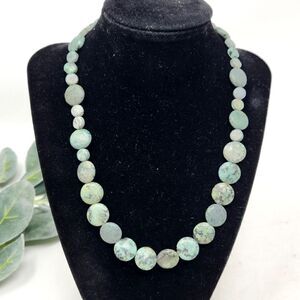 STERLING SILVER Green Stone Necklace